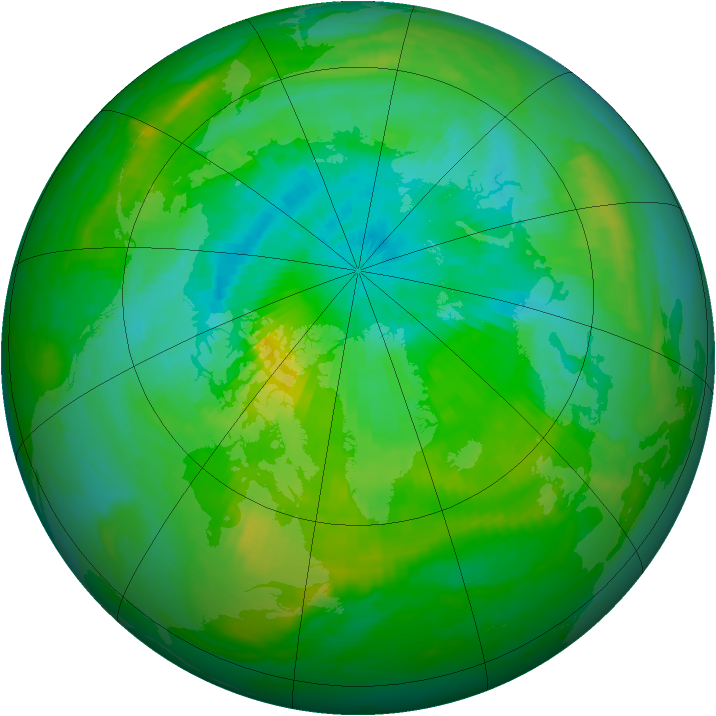 Arctic ozone map for 16 August 1979